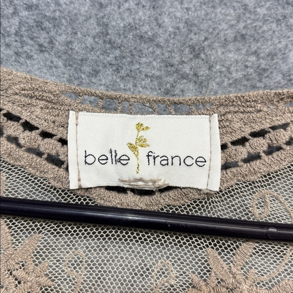 Belle France Long Sleeve Knit lined embroidered viscose blend shirt - Picture 3 of 11